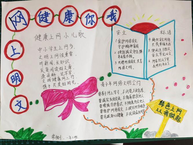 木里图学校《文明上网健康成长》主题手抄报活动