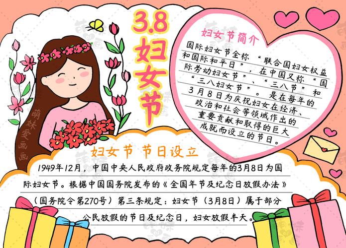 女神节快乐38妇女节主题手抄报模板简单又好看含