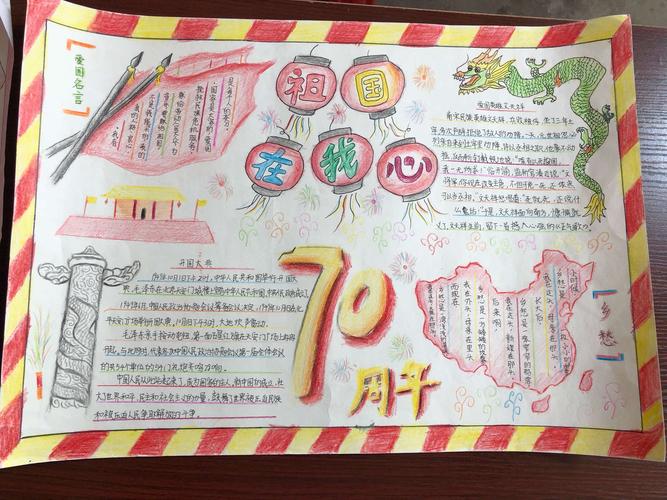 遂川正人红军小学开展 庆祝建国70年 我与祖国共成长 手抄报评比