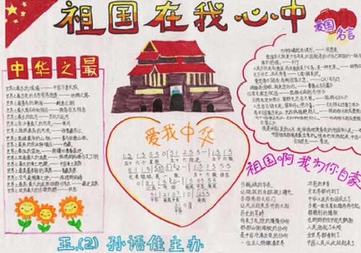可爱的中国五年级手抄报可爱的祖国手抄报