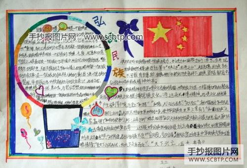 爱我中华 弘扬民族精神 2 爱国手抄报 生活手抄报 手抄报图片网 移民精神手抄报 