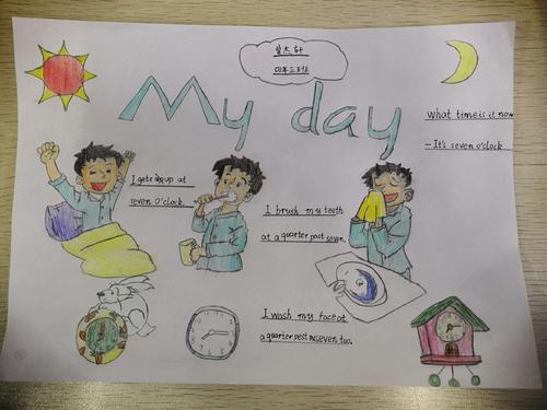 7 my day 主题小报四年级英语特色作业myday英语绘本myday英语手抄报