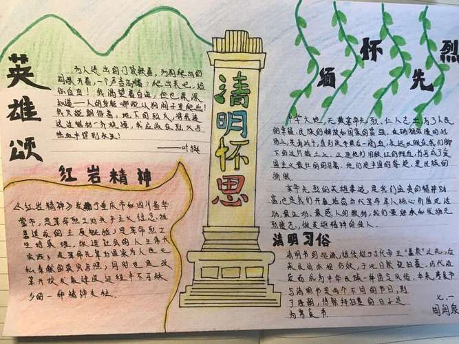 追悼新冠烈士手抄报烈士纪念日手抄报