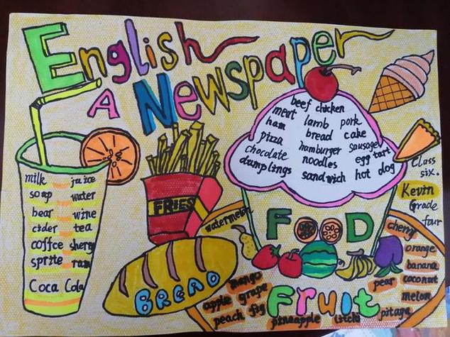 食物饮料为主题图画英语手抄报英语食物手抄报