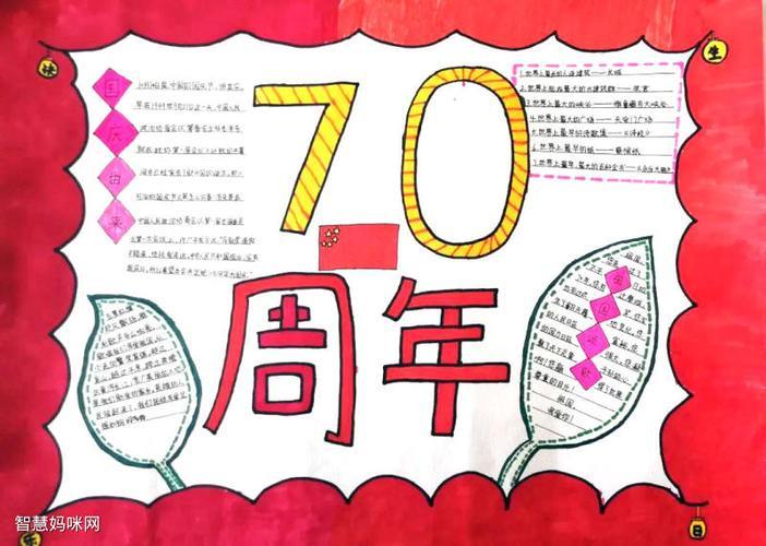 周年手抄报评选与祖国共奋进与时代共成长二9班庆祝新中国成立70周年