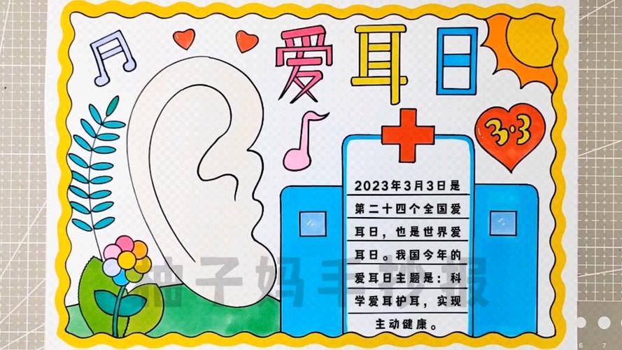 爱耳日手抄报 3月3日爱耳日手抄报 简单好看 有线稿可打印 爱耳日手