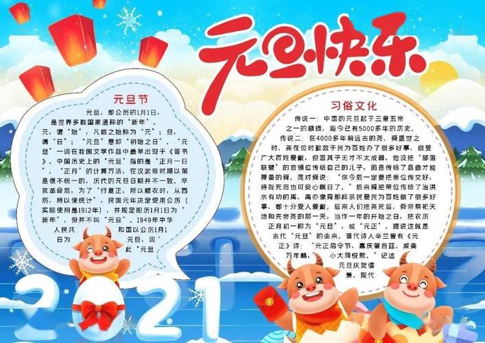 2024元旦手抄报模板 素材 好词好句好段 孩子一定用得上