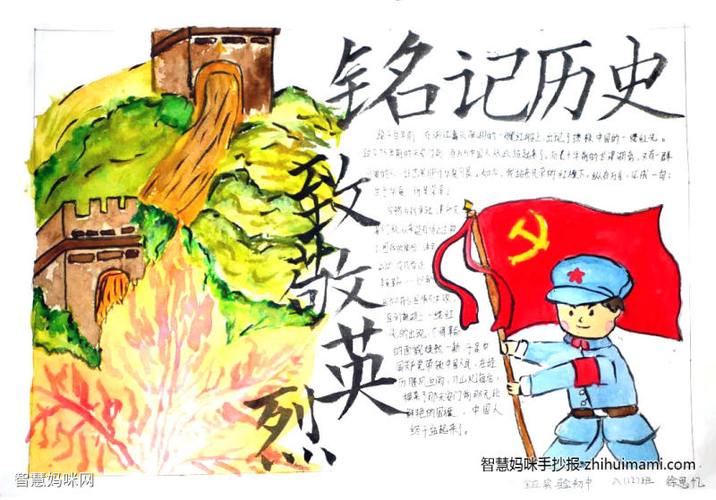 铭记历史致敬英雄清明节手抄报10张