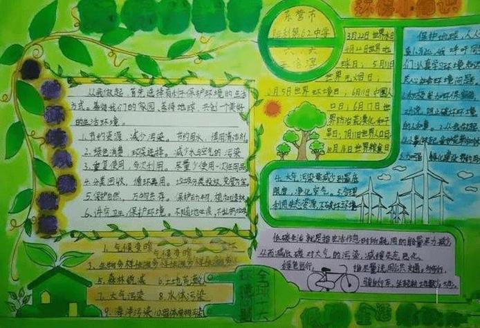 绿色环保我爱校园手抄报争做环保卫士保护绿色家园桂林镇大店学校环保