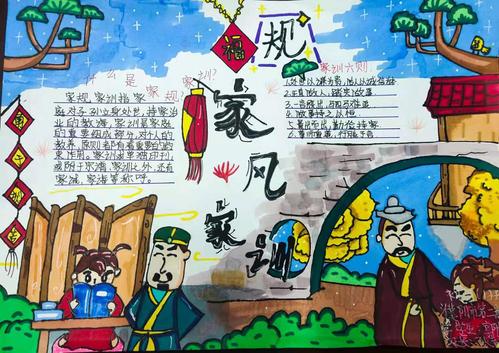 濮阳市二高举行 立家规 传家训 树家风 手抄报评比活动