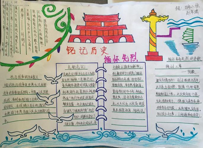 铭记历史爱我中华手抄报铭记历史爱我中华手抄报简单
