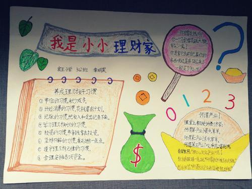 一天理财小管家手抄报小学生理财手抄报