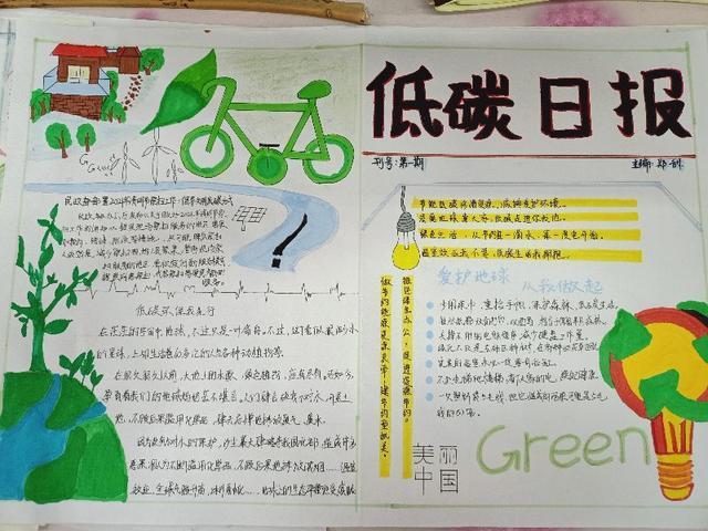 汉川市华严农场中学举行 倡导低碳生活 手抄报活动