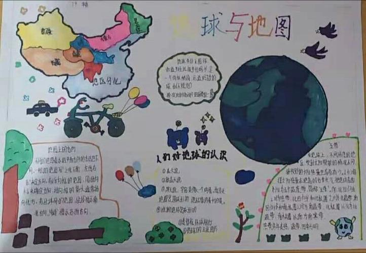 2024级9班地理第一期手抄报 地球与地图