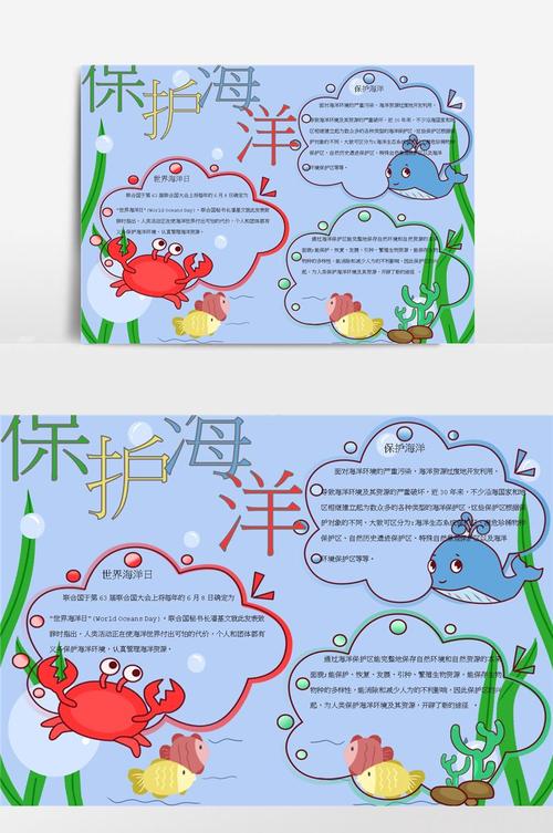 保护海洋小报手抄报模板