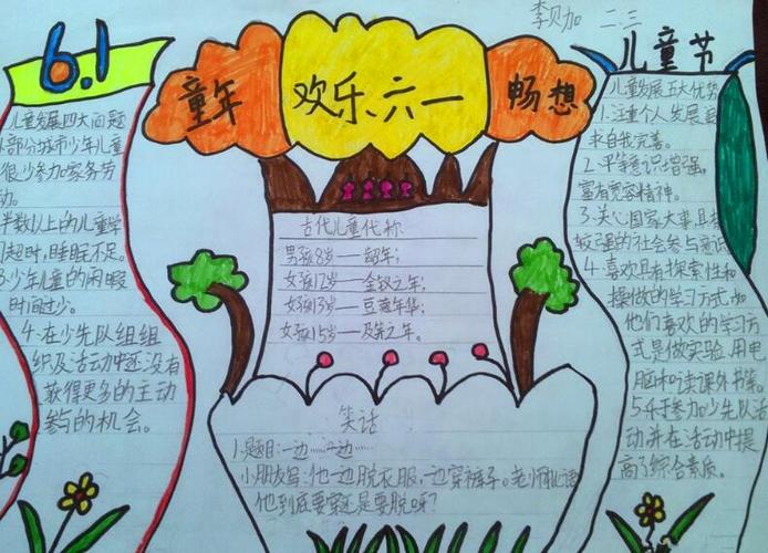 欢庆六一手抄报