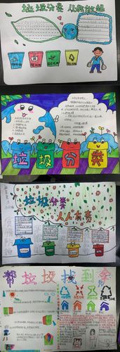 一张张精美的手抄报展示了孩子们学习到 为什么要进行垃圾分类 如何