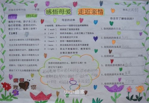 感悟母爱 走近亲情 手抄报图片一年级