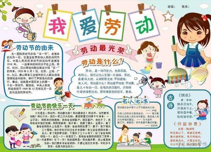 活秱5 手工活动 和爸爸妈妈一起制作亲子手抄报向辛勤劳动工作者致敬