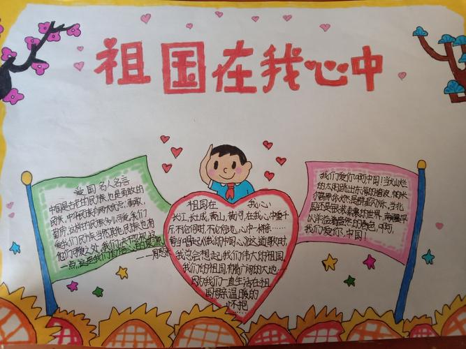 伊宁市第十九小学庆祝新中国成立70周年 祖国在我心中 手抄报活动