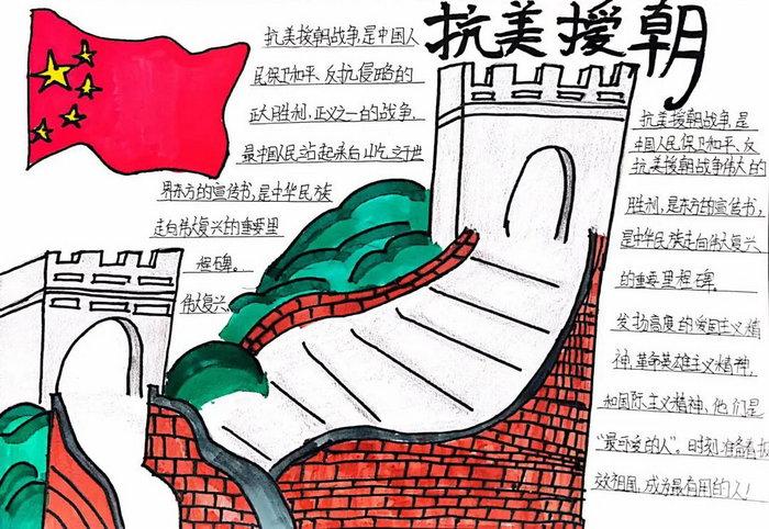 一年级抗美援朝手抄报图片