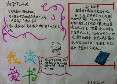 小学生读书手抄报图片 阳光阅读 学生生活手抄报