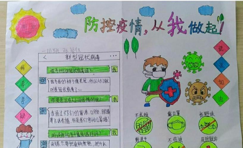 郝集小学抗疫主题教育手抄报