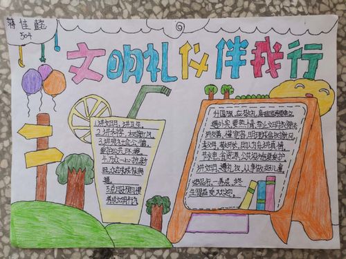 博华小学文明礼仪优秀手抄报展