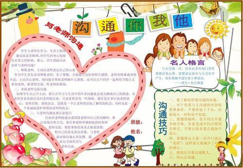 家亲子沟通手抄报 手抄报图片简单