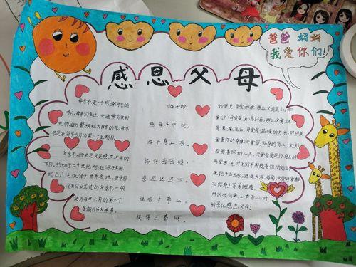 爸爸妈妈我爱您手抄报怎么画高新二小2024级7班旭日中队心怀感恩与爱