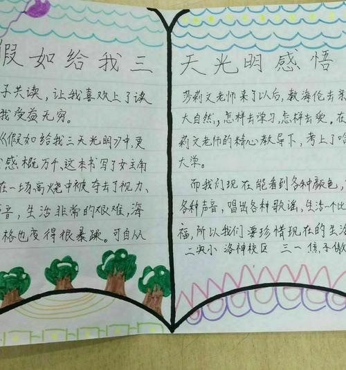 静静绽放阅读之美 《假如给我三天光明》手抄报展示