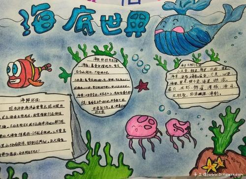 海底世界手抄报海洋世界手抄报图片大全