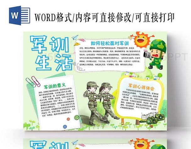 我们的军训小报暑假军训word手抄报小报初一军训暨入学教育心得手抄报