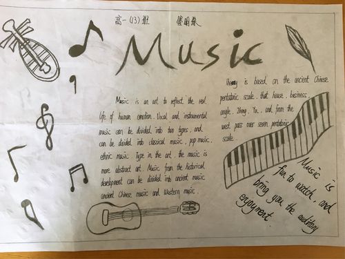 class 13 senior 1 音乐主题英语手抄报作业