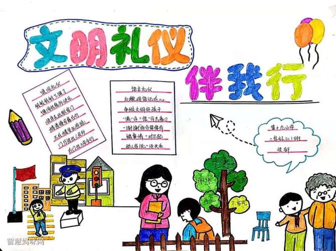 小学五年级文明礼仪伴我行手抄报
