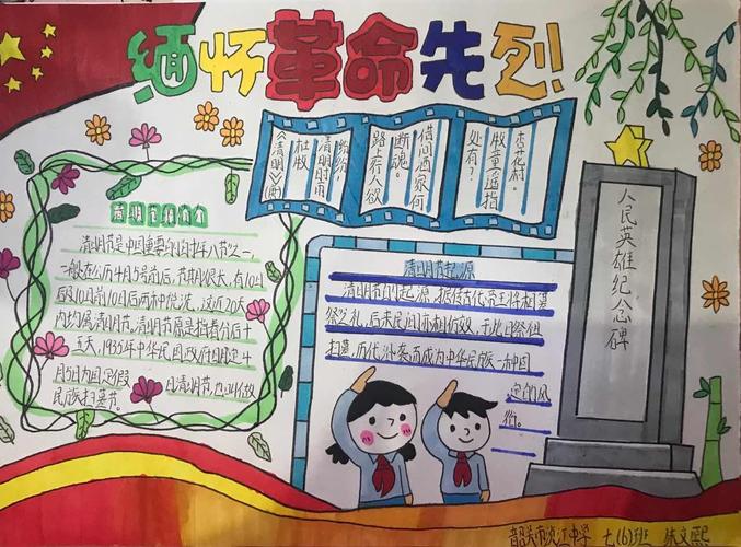 手抄报作品展 写美篇 为缅怀革命先烈 弘扬民族精神 培育文明