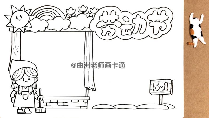 五一劳动节手抄报图片教程来了 收好不谢 马克 铅笔 绘画