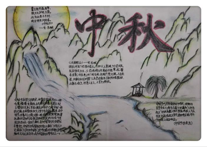 情满中秋邀月共绘田营中心学校我们的节日中秋手抄报比赛活动