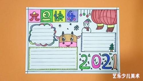 2024牛年元旦主题手抄报2024手抄报