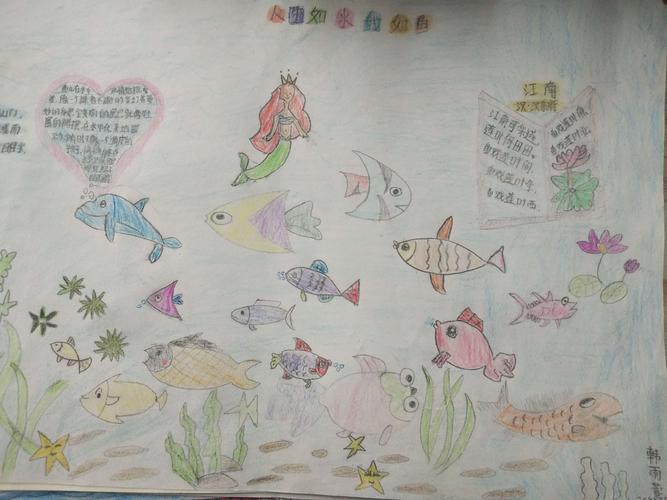 二年级和鱼儿交朋友手抄报 二年级手抄报海底的鱼怎么画手抄报 怎么画