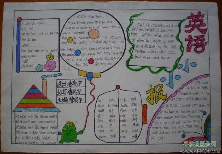 语文数学英语物理综合手抄报小学英语手抄报