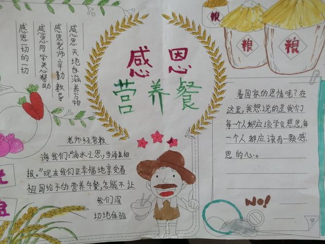 三 主题手抄报 学生们以手抄报的形式来表达自己对营养餐的理解