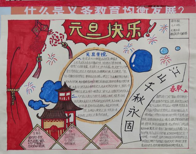 红旗中学庆祝2024年元旦第四届手抄报展览