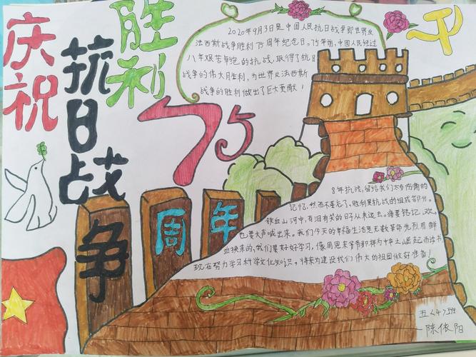 宝丰县城关镇东城门小学纪念 抗战胜利75周年 优秀绘画 手抄报展