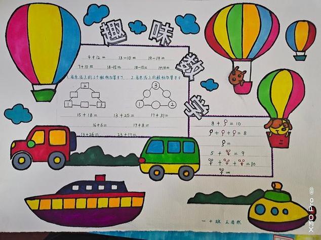 教育联合体一年级数学组手抄报活动作品展一年级数学手抄报认识图形手
