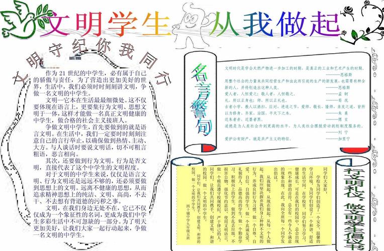 做文明中学生手抄报