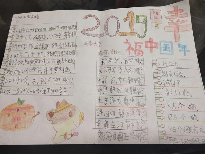 快乐幸福中国年五年级手抄报中国年手抄报