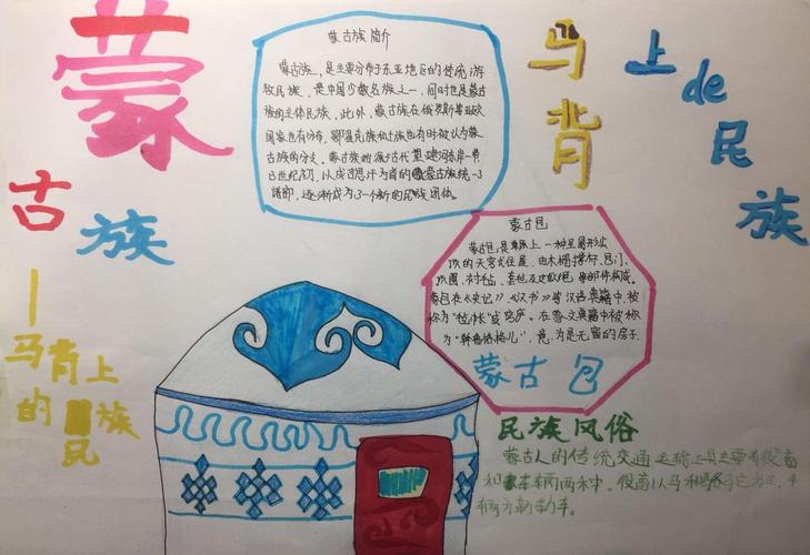 蒙古族手抄报马背上的民族 蒙古族手抄报马背上的民族