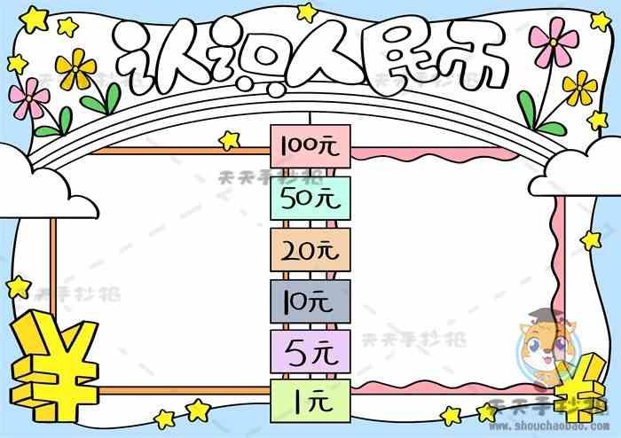 人民币手抄报 认识人民币手抄报 人民币手抄报内容 认识人民币手抄报