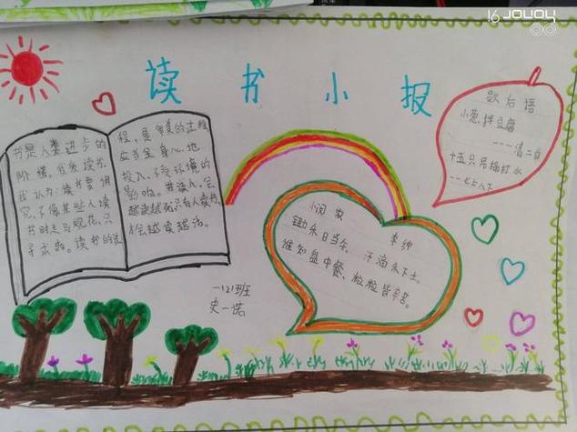 四年级读书小报展示清丰县明月湖小学五年级部 读书的手抄报